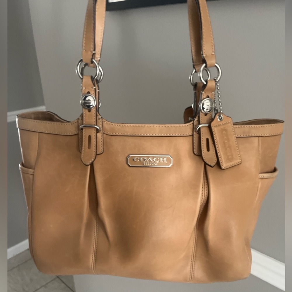 Authentic Coach Tan Midsize Purse/Bag- Coach Legacy Candace Carry-all Tote